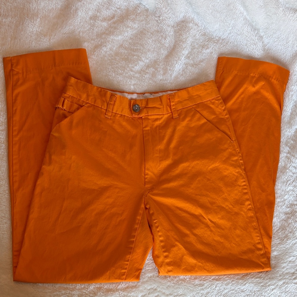 Royal & Awesome Mens Orange Golf Pants | Size 30/30